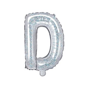 Foil Balloon Letter ''D'', 35cm, holographic