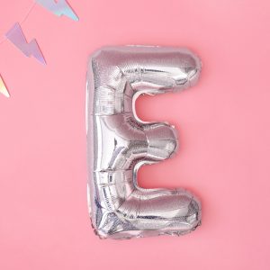 Foil Balloon Letter ''E'', 35cm, holographic