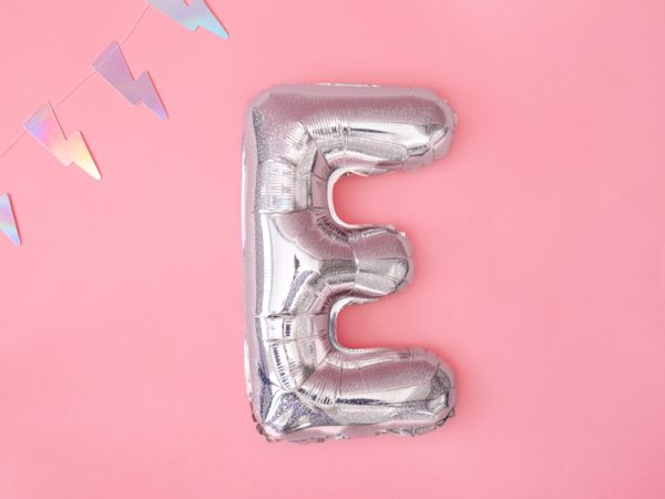 Foil Balloon Letter ''E'', 35cm, holographic