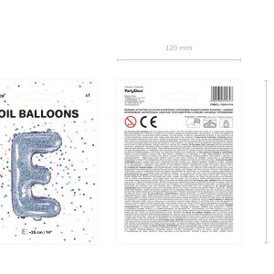 Foil Balloon Letter ''E'', 35cm, holographic