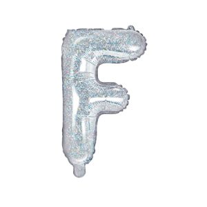 Foil Balloon Letter ''F'', 35cm, holographic