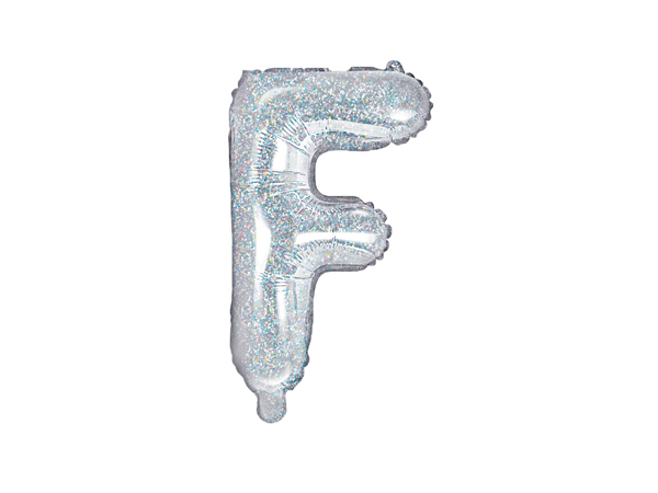 Foil Balloon Letter ''F'', 35cm, holographic