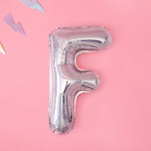 Foil Balloon Letter ''F'', 35cm, holographic