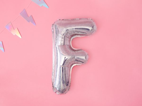 Foil Balloon Letter ''F'', 35cm, holographic