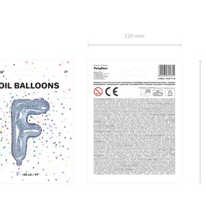 Foil Balloon Letter ''F'', 35cm, holographic