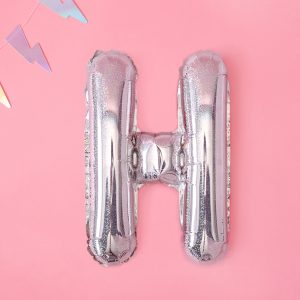 Foil Balloon Letter ''H'', 35cm, holographic