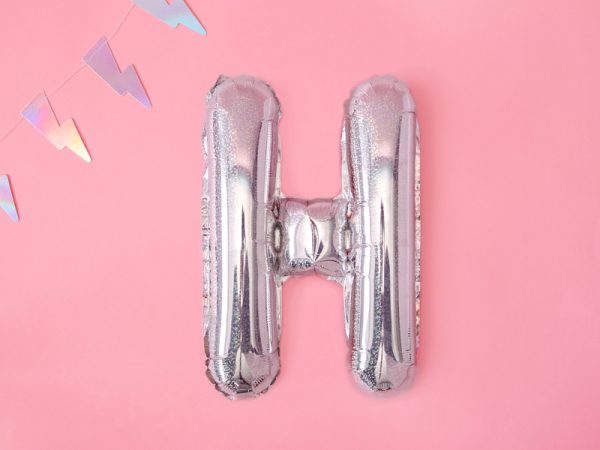 Foil Balloon Letter ''H'', 35cm, holographic