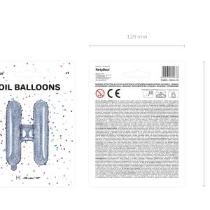 Foil Balloon Letter ''H'', 35cm, holographic