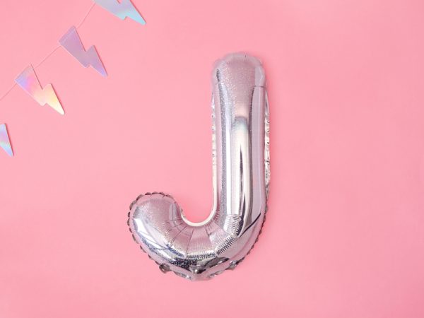 Foil Balloon Letter ''J'', 35cm, holographic
