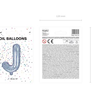 Foil Balloon Letter ''J'', 35cm, holographic