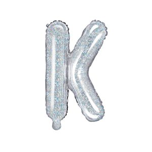 Foil Balloon Letter ''K'', 35cm, holographic