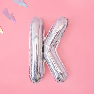 Foil Balloon Letter ''K'', 35cm, holographic