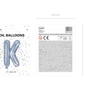 Foil Balloon Letter ''K'', 35cm, holographic