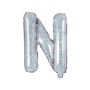 Foil Balloon Letter ''N'', 35cm, holographic