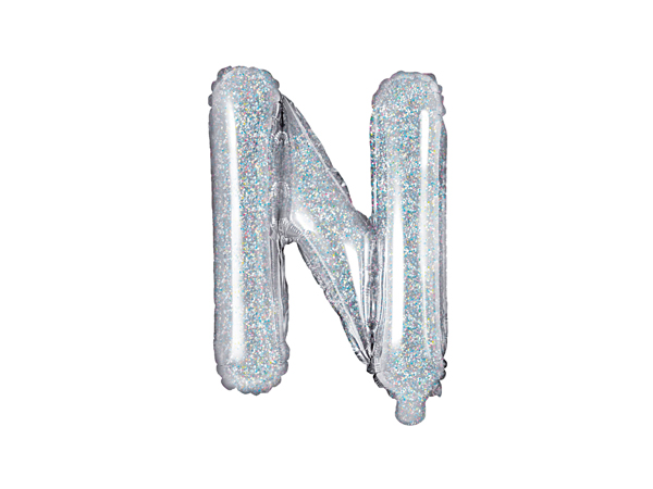 Foil Balloon Letter ''N'', 35cm, holographic