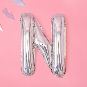 Foil Balloon Letter ''N'', 35cm, holographic