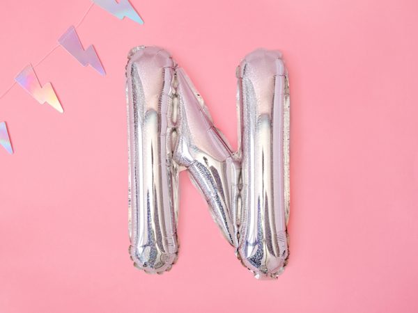 Foil Balloon Letter ''N'', 35cm, holographic