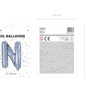 Foil Balloon Letter ''N'', 35cm, holographic