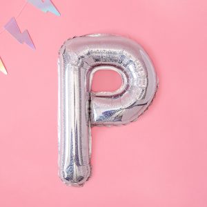 Foil Balloon Letter ''P'', 35cm, holographic