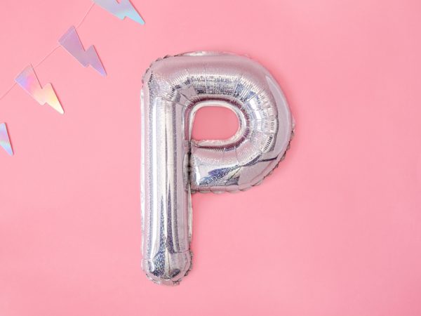 Foil Balloon Letter ''P'', 35cm, holographic