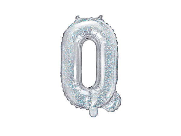 Foil Balloon Letter ''Q'', 35cm, holographic