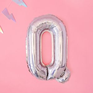 Foil Balloon Letter ''Q'', 35cm, holographic