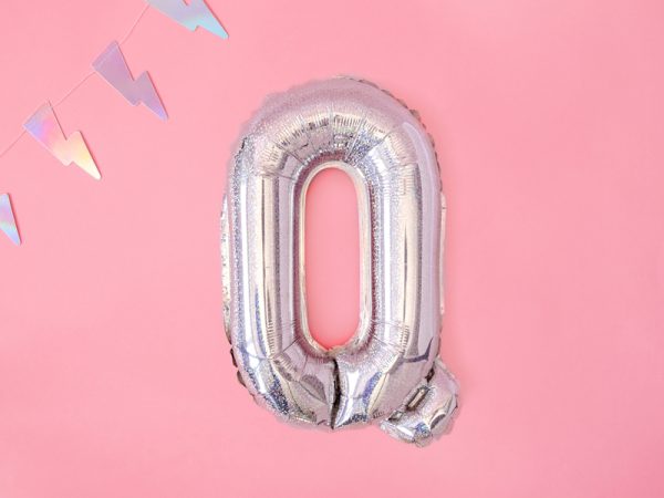 Foil Balloon Letter ''Q'', 35cm, holographic