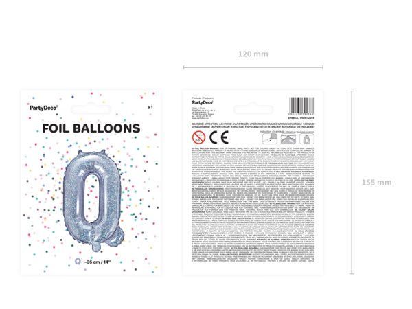 Foil Balloon Letter ''Q'', 35cm, holographic