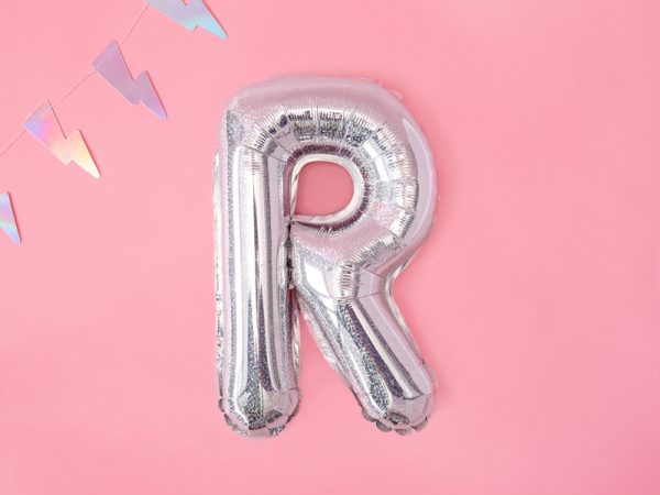 Foil Balloon Letter ''R'', 35cm, holographic