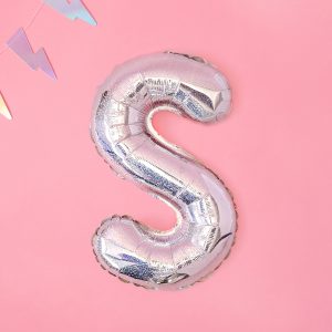 Foil Balloon Letter ''S'', 35cm, holographic