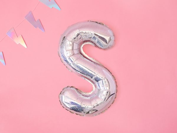 Foil Balloon Letter ''S'', 35cm, holographic