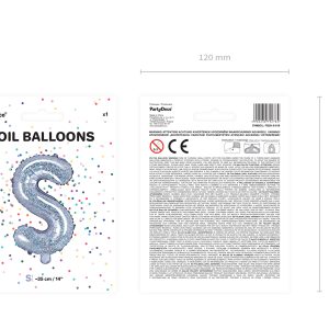 Foil Balloon Letter ''S'', 35cm, holographic