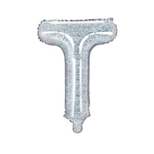Foil Balloon Letter ''T'', 35cm, holographic