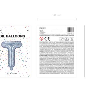 Foil Balloon Letter ''T'', 35cm, holographic