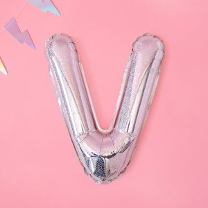 Foil Balloon Letter ''V'', 35cm, holographic