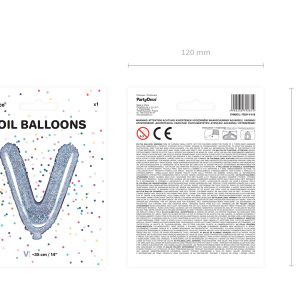 Foil Balloon Letter ''V'', 35cm, holographic