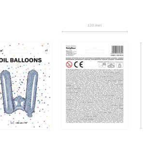 Foil Balloon Letter ''W'', 35cm, holographic