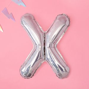 Foil Balloon Letter ''X'', 35cm, holographic