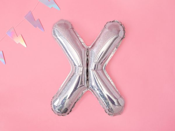 Foil Balloon Letter ''X'', 35cm, holographic