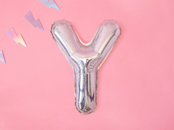 Foil Balloon Letter ''Y'', 35cm, holographic