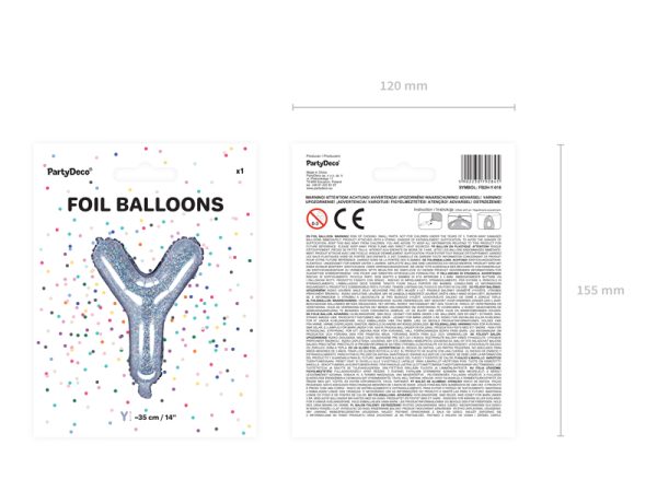 Foil Balloon Letter ''Y'', 35cm, holographic