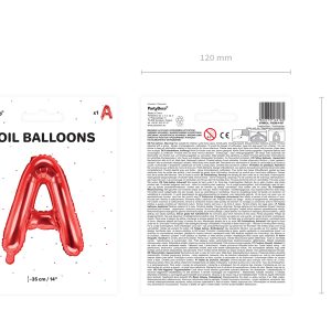 Foil Balloon Letter ''A'', 35cm, red