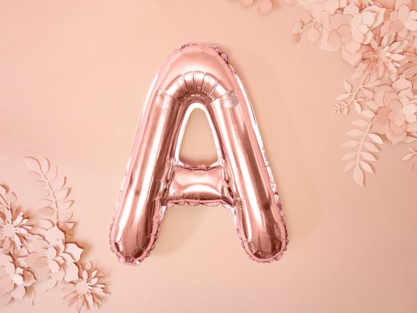 Foil Balloon Letter ''A'', 35cm, rose gold