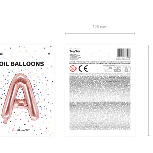 Foil Balloon Letter ''A'', 35cm, rose gold