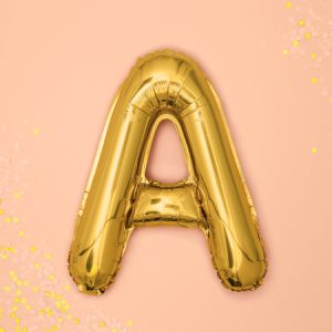 Foil Balloon Letter ''A'', 35cm, gold