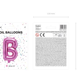 Foil Balloon Letter ''B'', 35cm, dark pink