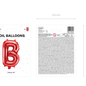 Foil Balloon Letter ''B'', 35cm, red