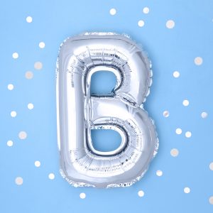 Foil Balloon Letter ''B'', 35cm, silver