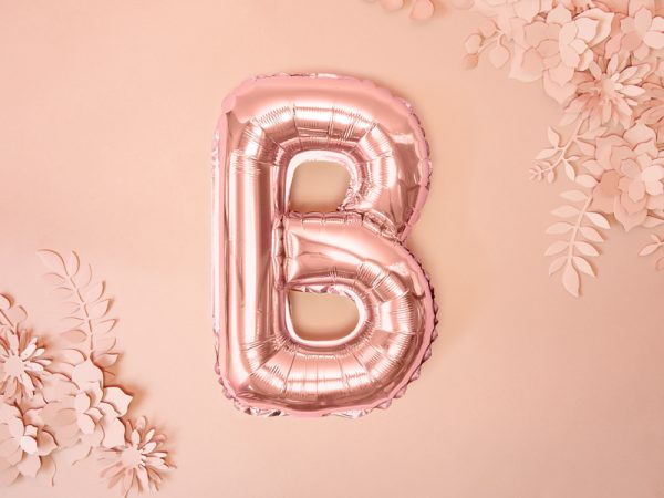 Foil Balloon Letter ''B'', 35cm, rose gold