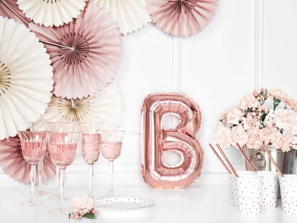 Foil Balloon Letter ''B'', 35cm, rose gold